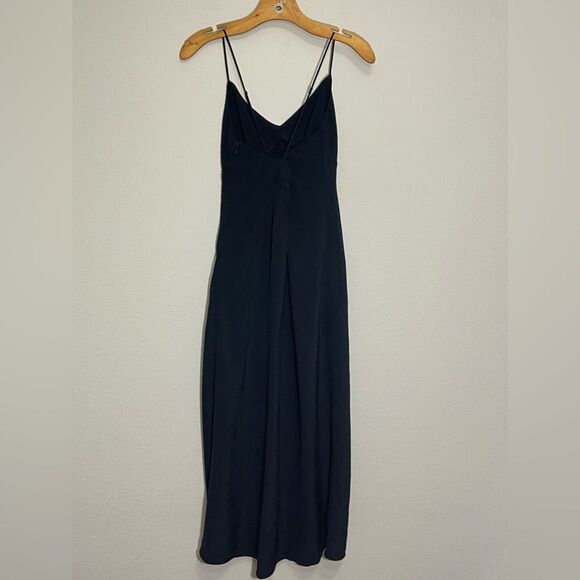 Madewell NWT The Layton Midi Slip Dress Size 2 in True Black - Picture 9 of 12